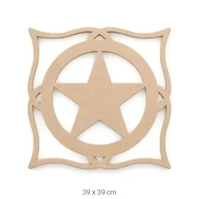 DS011 Yıldız Motifli Dekoratif Duvar Süsü Ham Ahşap Boyanabilir Obje